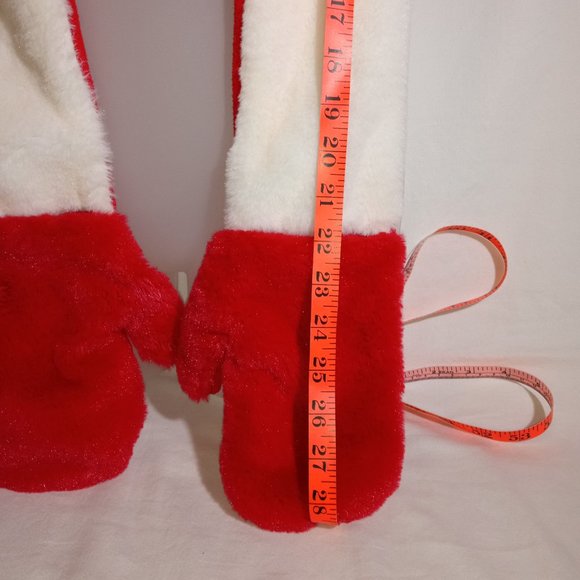 Santa Winter Hat with Attached Mittens - Picture 5 of 8